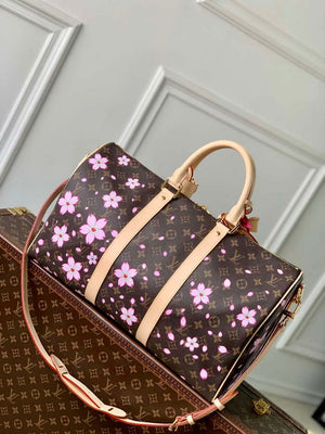 LV M13752 Louis Vuitton LV x TM Keepall Bandouliere 45 Bag Sakura Brown - Default Title - View 3