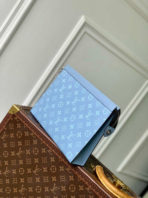 LV M14011 Louis Vuitton Pochette Voyage MM Bag Sky Blue - Default Title - View 3