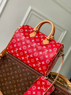 LV M14067 Louis Vuitton Speedy P9 Bandoulière 30 Bag Ostrich Red - Default Title - View 3