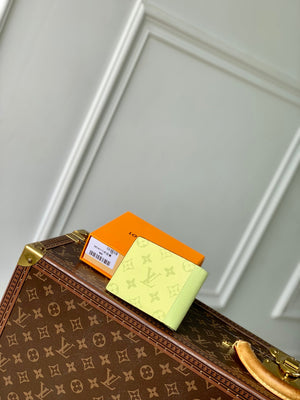 LV M14111 Louis Vuitton Multiple Wallet Taigarama Lemon Yellow - Default Title - View 2