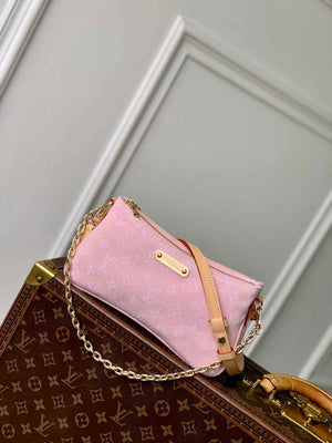 LV M14159 Louis Vuitton Liv Pochette Monogram Denim Bag Pink - Default Title - View 2