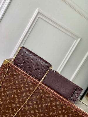 LV M14193 Louis Vuitton F¨¦licie Pochette Bag Chocolate Brown - Default Title - View 3