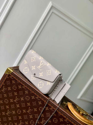 LV M14227 Louis Vuitton F¨¦licie Pochette Bag Gray/Quartz - Default Title - View 2