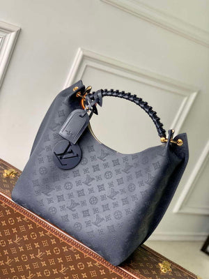 LV M14310 Louis Vuitton Carmel Mahina calfskin Handbag Navy blue - Default Title - View 1