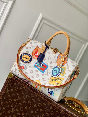 LV M14587 Louis Vuitton Speedy Soft 30 Bag Monogram Dune - Default Title - View 1