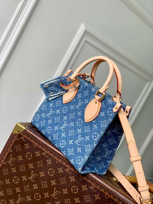 LV M14633 Louis Vuitton OnTheGo PM Bag Denim Blue - Default Title - View 2