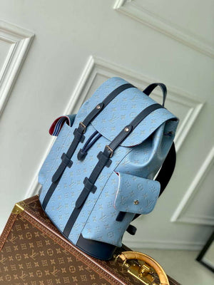 LV M14676 Louis Vuitton Christopher MM Backpack Blue - Default Title - View 2