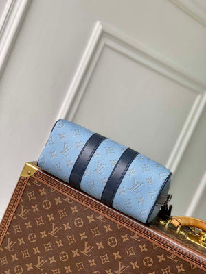 LV M14681 Louis Vuitton Keepall Bandouliere 25 Bag Blue - Default Title - View 4