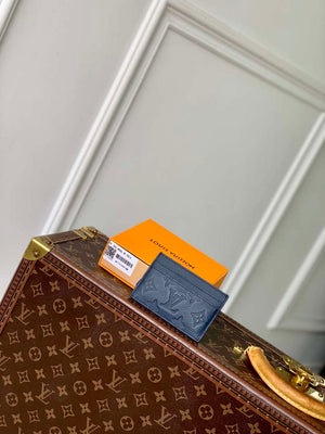 LV M14789 Louis Vuitton Double Card Holder Navy Blue - Default Title - View 1