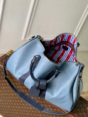 LV M14837 Louis Vuitton Keepall Bandouliere 50 Bag Blue - Default Title - View 9