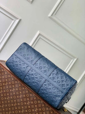 LV M14840 Louis Vuitton Keepall Bandouliere 50 Bag Navy Blue - Default Title - View 4