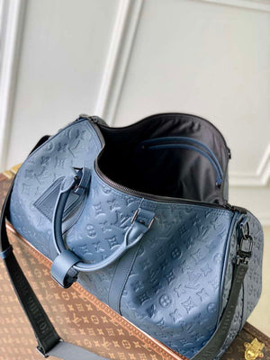 LV M14840 Louis Vuitton Keepall Bandouliere 50 Bag Navy Blue - Default Title - View 9