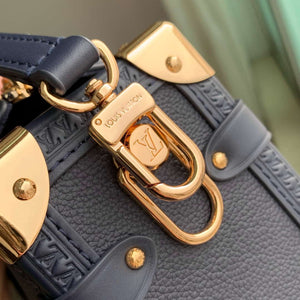 LV M15226 Louis Vuitton Side Trunk MM Handbag Navy Blue - Default Title - View 6