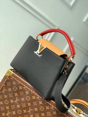 LV M20704 Louis Vuitton Capucines MM Handbag Black - Default Title - View 3