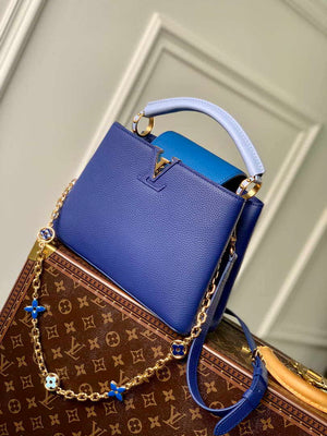 LV M20844 Louis Vuitton Capucines BB Handbag Blue - Default Title - View 3