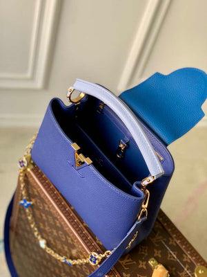 LV M20844 Louis Vuitton Capucines BB Handbag Blue - Default Title - View 9
