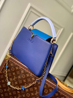 LV M20844 Louis Vuitton Capucines MM Handbag Blue - Default Title - View 2
