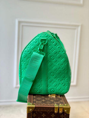 LV M20963 Louis Vuitton Keepall Bandouliere 50 Bag Minty Green - Default Title - View 3