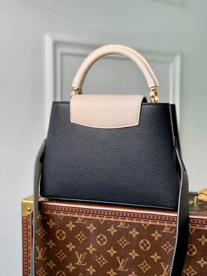 LV M21043 Louis Vuitton Capucines BB Handbag Black / Greige Doux / Scarlet - Default Title - View 2