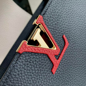 LV M21043 Louis Vuitton Capucines Mini Handbag Black / Greige Doux / Scarlet - Default Title - View 5