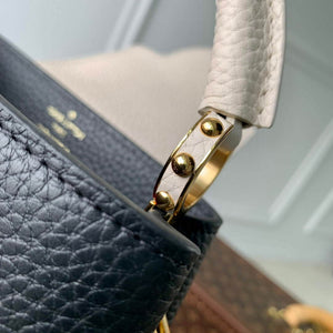 LV M21043 Louis Vuitton Capucines Mini Handbag Black / Greige Doux / Scarlet - Default Title - View 9