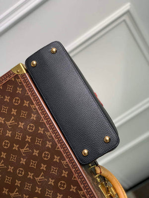 LV M21043 Louis Vuitton Capucines MM Handbag Black / Greige Doux / Scarlet - Default Title - View 4