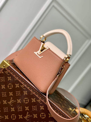LV M21045 Louis Vuitton Capucines Mini Handbag Trianon Pink / Greige - Default Title - View 3