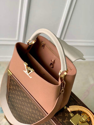 LV M21045 Louis Vuitton Capucines MM Bag Trianon Pink / Greige - Default Title - View 9