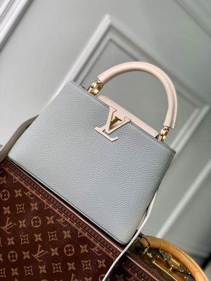 LV M21296 Louis Vuitton Capucines BB Handbag Steeple Gray / Greige - Default Title - View 1