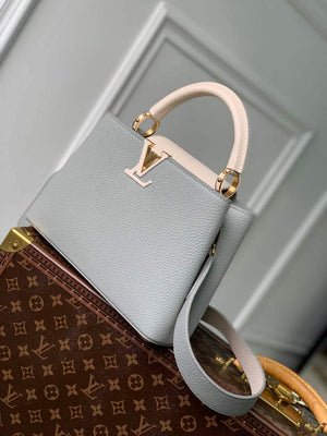 LV M21296 Louis Vuitton Capucines BB Handbag Steeple Gray / Greige - Default Title - View 3