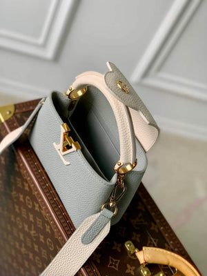 LV M21296 Louis Vuitton Capucines Mini Handbag Steeple Gray / Greige - Default Title - View 9