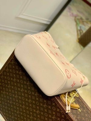 LV M21579 Louis Vuitton Neverfull MM Tote Bag M46649 Monogram Empreinte Leather Cream Pink - Default Title - View 4