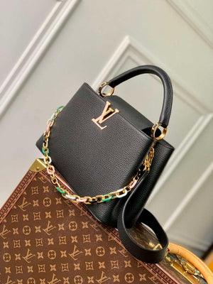 LV M21641 Louis Vuitton Capucines MM Handbag Black - Default Title - View 2