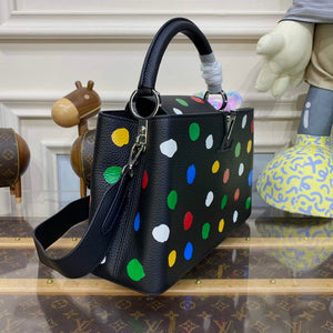 LV M21663 Louis Vuitton LV x YK Capucines MM Bag Black - Default Title - View 3