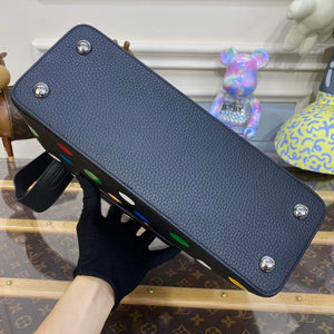 LV M21663 Louis Vuitton LV x YK Capucines MM Bag Black - Default Title - View 4