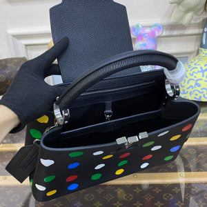 LV M21663 Louis Vuitton LV x YK Capucines MM Bag Black - Default Title - View 9