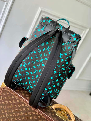 LV M21936 Louis Vuitton LV x YK Christopher MM Backpack Monogram Black and Blue - Default Title - View 2