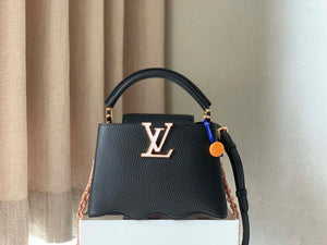LV M22121 Louis Vuitton Capucines Mini Handbag Black - Default Title - View 9