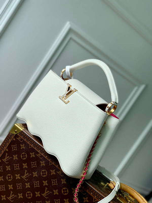 LV M22121 Louis Vuitton Capucines MM Handbag Snow White - Default Title - View 2