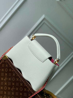 LV M22121 Louis Vuitton Capucines MM Handbag Snow White - Default Title - View 3