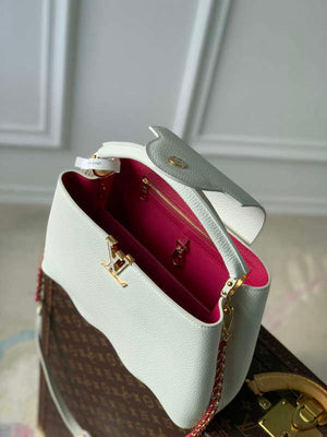 LV M22121 Louis Vuitton Capucines MM Handbag Snow White - Default Title - View 9