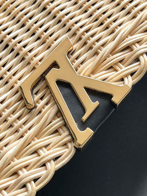 LV M48865 Louis Vuitton Capucines BB Handbag Straw Leather Beige Black - Default Title - View 5