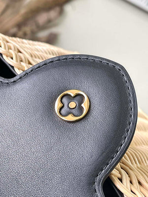 LV M48865 Louis Vuitton Capucines BB Handbag Straw Leather Beige Black - Default Title - View 7