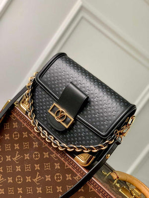 LV M22276 Louis Vuitton Dauphine MM Bag Black - Default Title - View 1