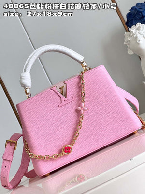 LV M22375 Louis Vuitton Capucines BB Bag Rose Chamallow Pink - Default Title - View 2