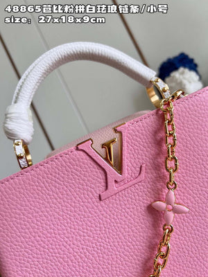 LV M22375 Louis Vuitton Capucines BB Bag Rose Chamallow Pink - Default Title - View 3