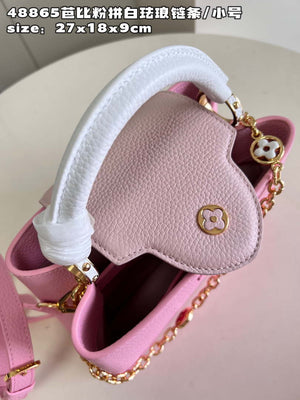 LV M22375 Louis Vuitton Capucines BB Bag Rose Chamallow Pink - Default Title - View 4