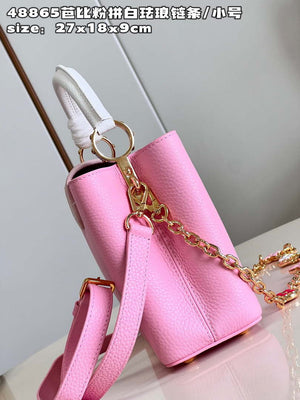 LV M22375 Louis Vuitton Capucines BB Bag Rose Chamallow Pink - Default Title - View 5