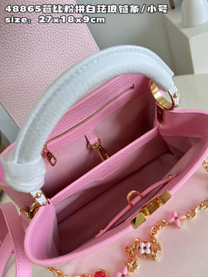 LV M22375 Louis Vuitton Capucines BB Bag Rose Chamallow Pink - Default Title - View 8