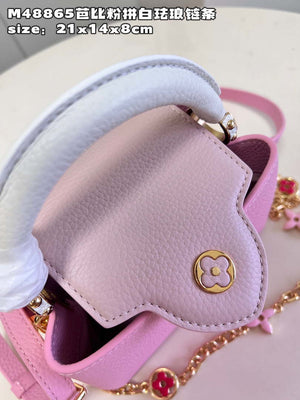 LV M22375 Louis Vuitton Capucines Mini Rose Chamallow Pink - Default Title - View 4
